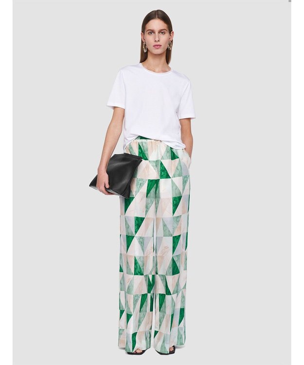 JOSEPH マーブルプリント　シルクトラウザーズ Lagoon combo