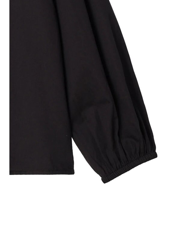 CRAFT STANDARD BOUTIQUE インドコットンシャーリングハイネックブラウス Black