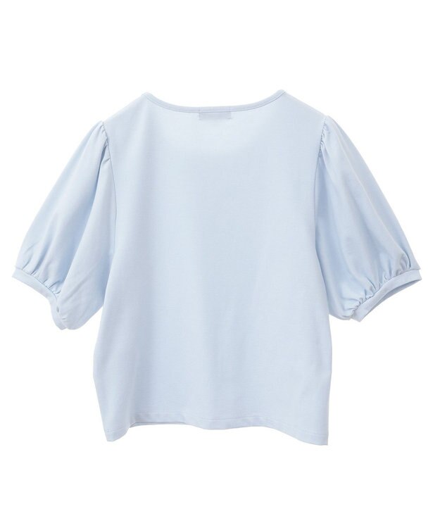 earth music&ecology ロゴプレート付きパフスリーブプルオーバー Sax