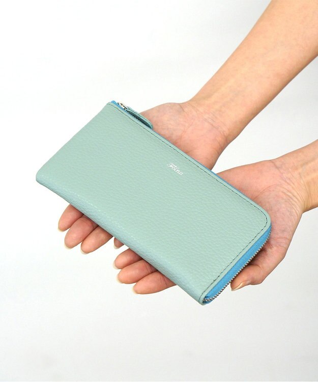 FOLNA RD アドリアレザー スマートLファスナー長財布 ライトブルー