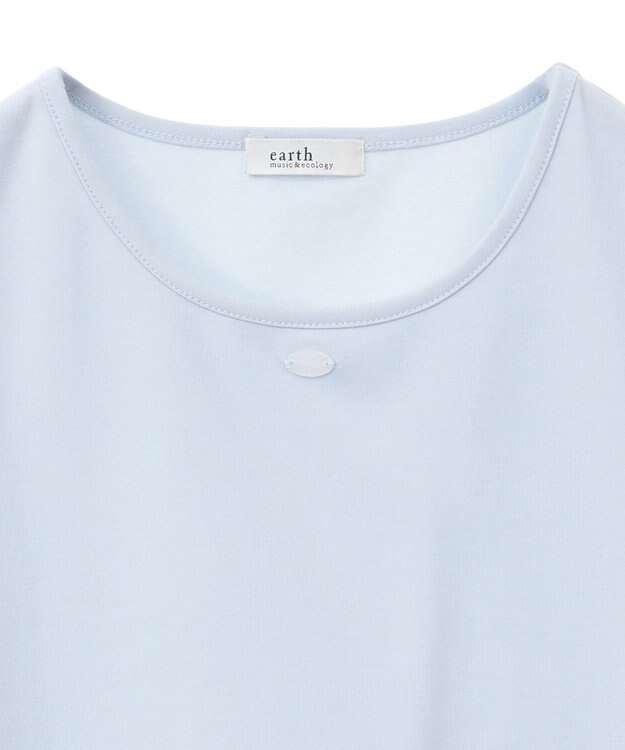 earth music&ecology ロゴプレート付きパフスリーブプルオーバー Sax