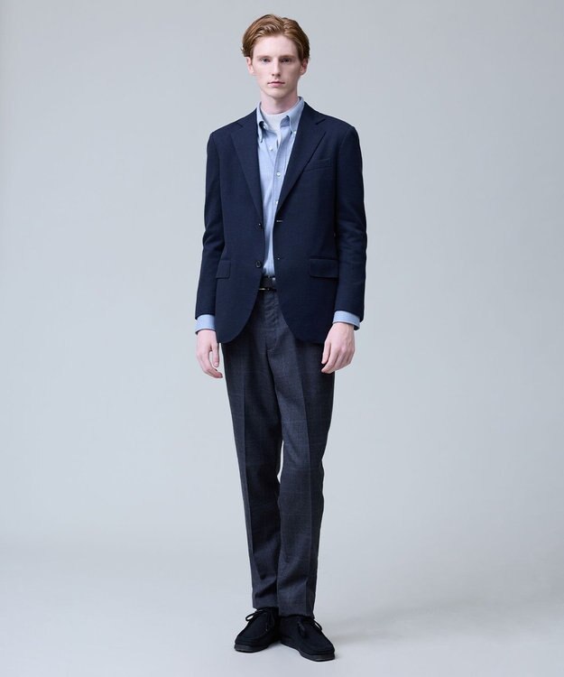 J.PRESS MEN ポロシャツのような快適な着心地【吸水速乾 / ストレッチ / 消臭 / ノンアイロン】エレスポジャージー ドレスシャツ / B.D. サックスブルー系