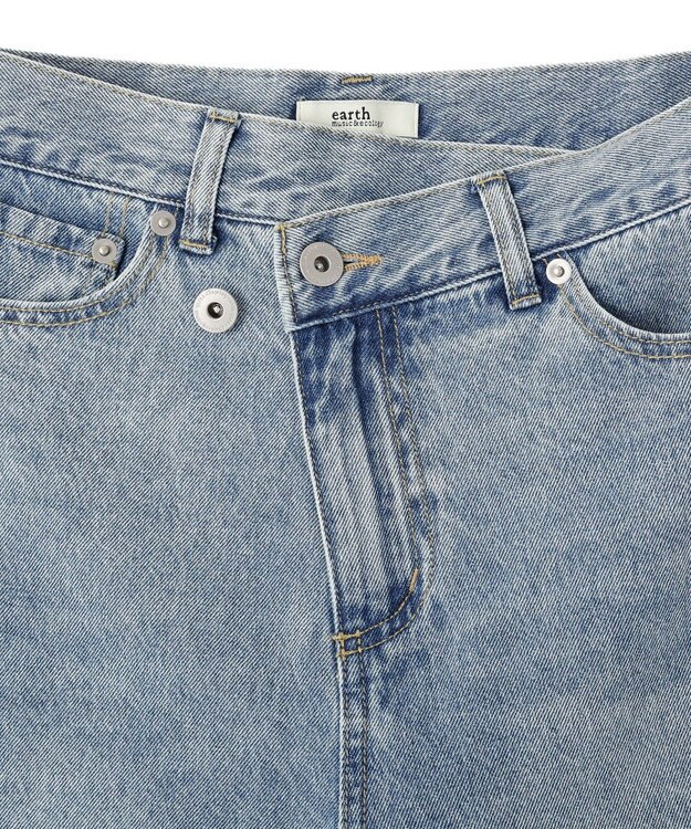 earth music&ecology ウエストアシメデニムパンツ Light Indigo
