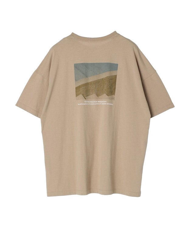 Green Parks バックフォトプリント半袖チュニック Light Beige