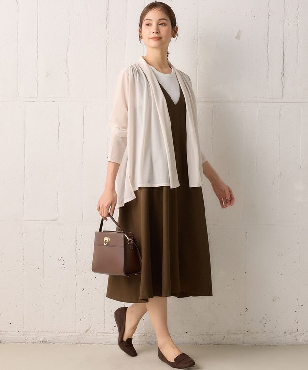 組曲 【WEB限定】シアーツイルジャージーショート カーディガン ピンク系