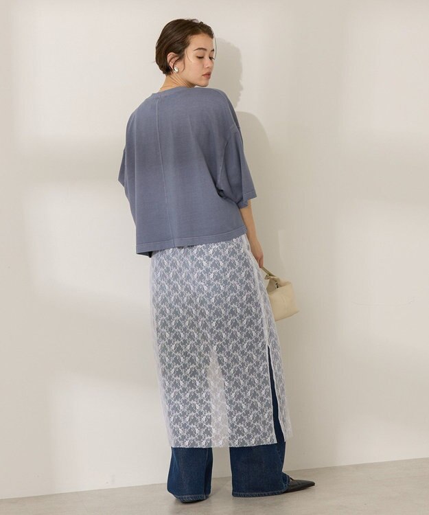 AMERICAN HOLIC ピグメント加工ミニ裏毛半袖プルオーバー Charcoal Gray