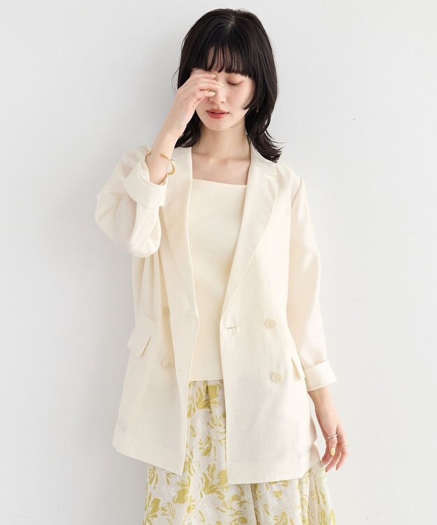 YECCA VECCA シアーテーラードジャケット Ivory
