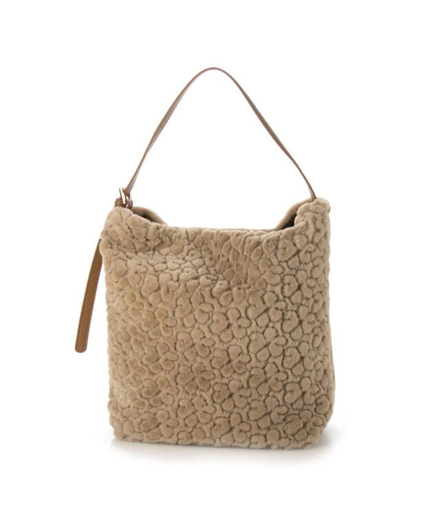 UNBILLION cachecache 花刺繍エコファーワンハンドルバッグ オーク