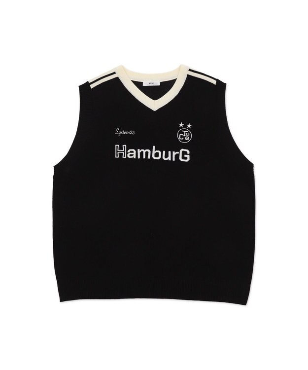 WEGO 【２点SET】アンサンブルゲームロゴニットベスト ブラック