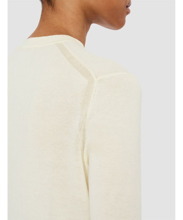 JOSEPH 【洗える】コットンカシミヤ　ラウンドネックニット Ivory