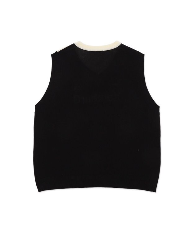 WEGO 【２点SET】アンサンブルゲームロゴニットベスト ブラック