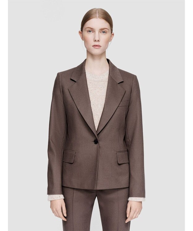 JOSEPH ライトフランネル　シングルブレストジャケット Carob