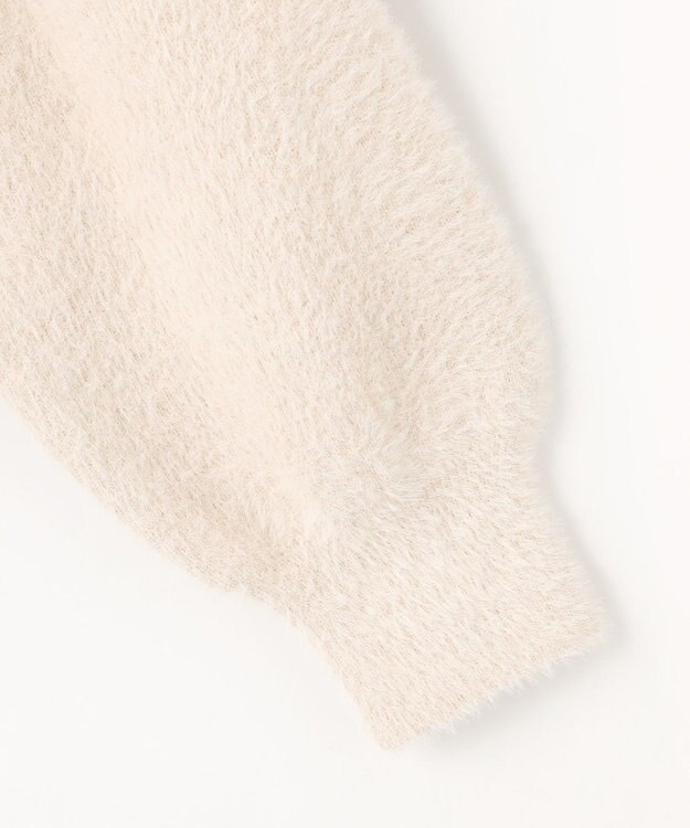 ANY SIS 【洗える】シャギーニット パーカー アイボリーベージュ