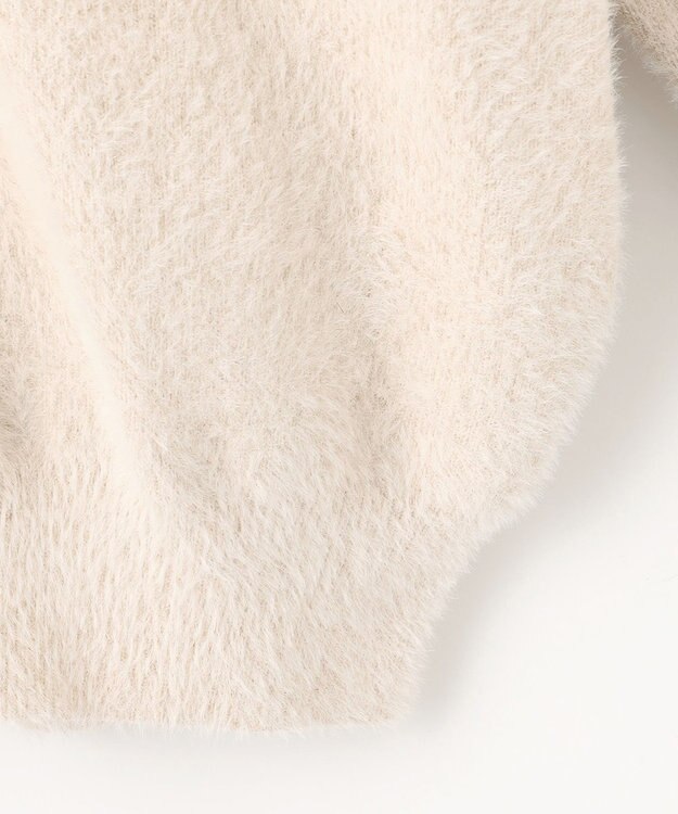 ANY SIS 【洗える】シャギーニット パーカー アイボリーベージュ