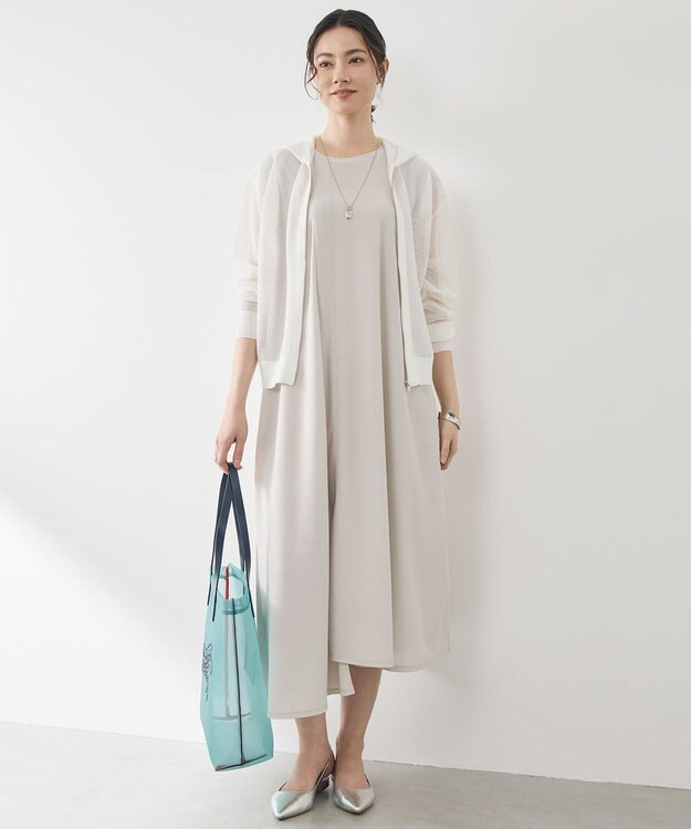 自由区 S ライトメッシュジップ パーカー オフホワイト