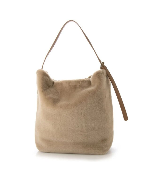 UNBILLION cachecache 花刺繍エコファーワンハンドルバッグ オーク