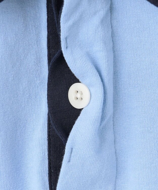 J.PRESS MEN バイカラーラガー ポロシャツ サックスブルー系