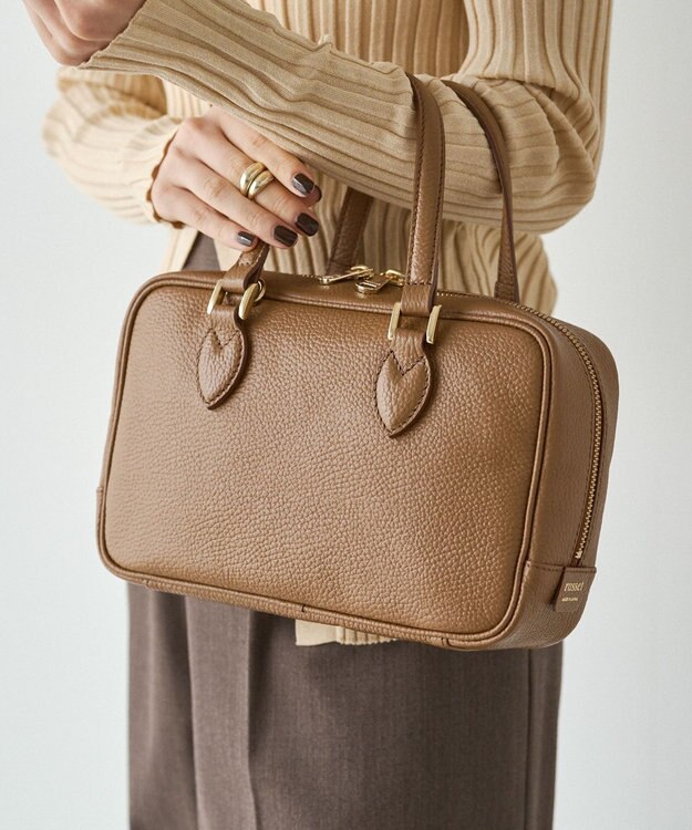 russet 【2025AW新作】シュリンクレザー2WAYミニボストンバッグ(CE-1581) Brown