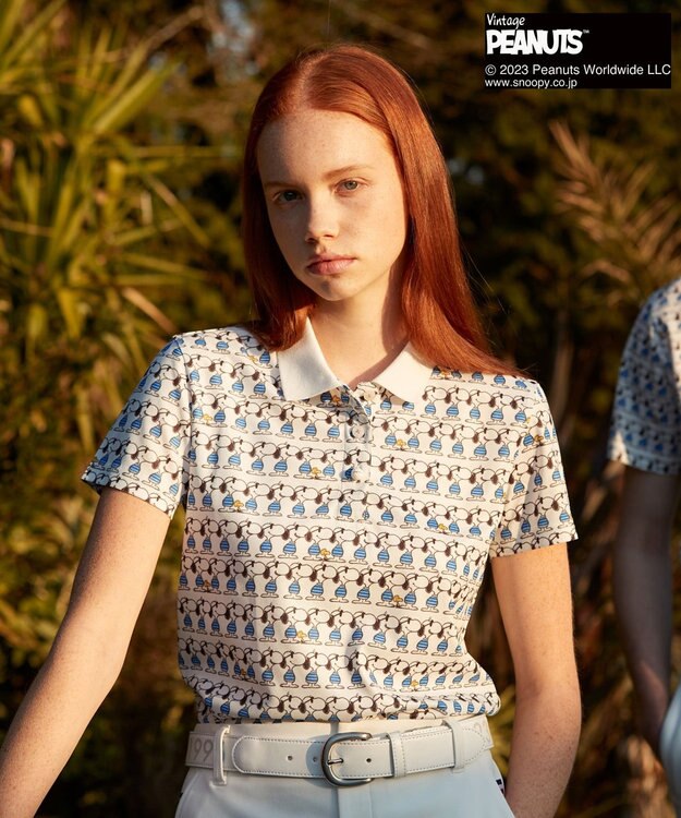 23区GOLF 【PEANUTS】【WOMEN】スヌーピーコラボ 総柄ポロシャツ ホワイト系5