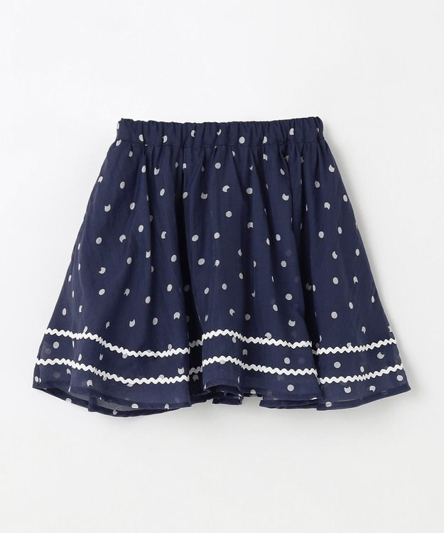 ANY KIDS ネコ×ドット スカート ネイビー