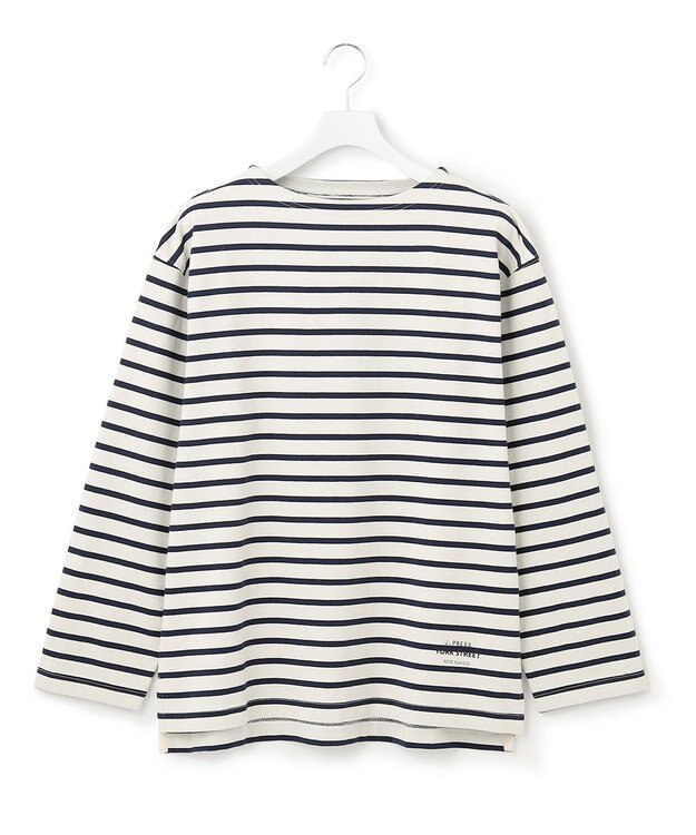 J.PRESS YORK STREET 【UNISEX】インディゴボーダーロングTシャツ ネイビー系1