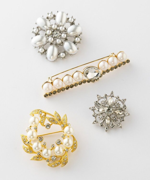 23区 パール ブローチ シルバー系