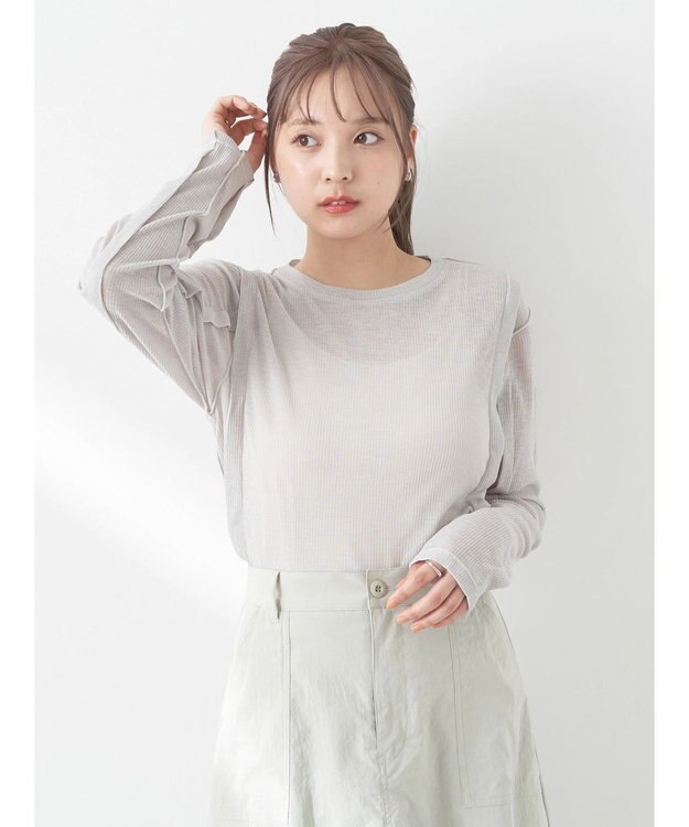 earth music&ecology シアーテレコプルオーバー Light Gray