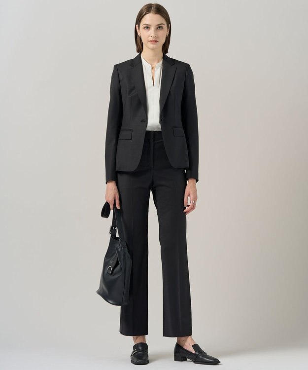 ICB L 【新色追加・WEB限定】BackSatinAmunzen キーネックブラウス オフホワイト系