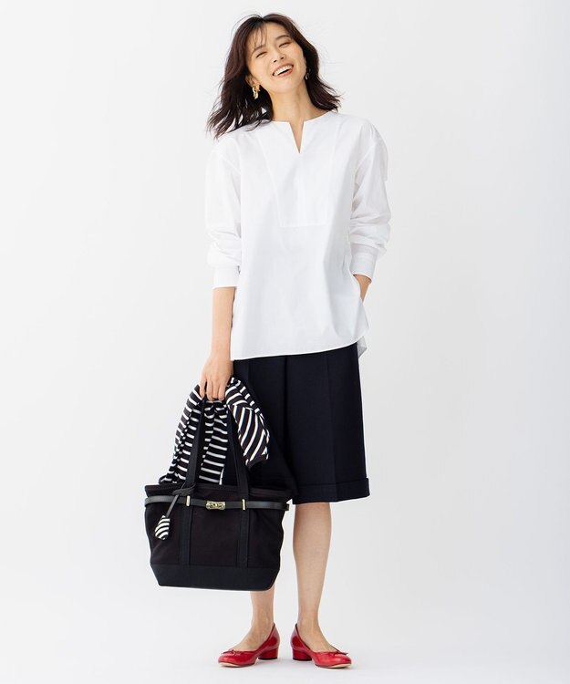 23区 S ライトツイード ハーフパンツ ネイビー