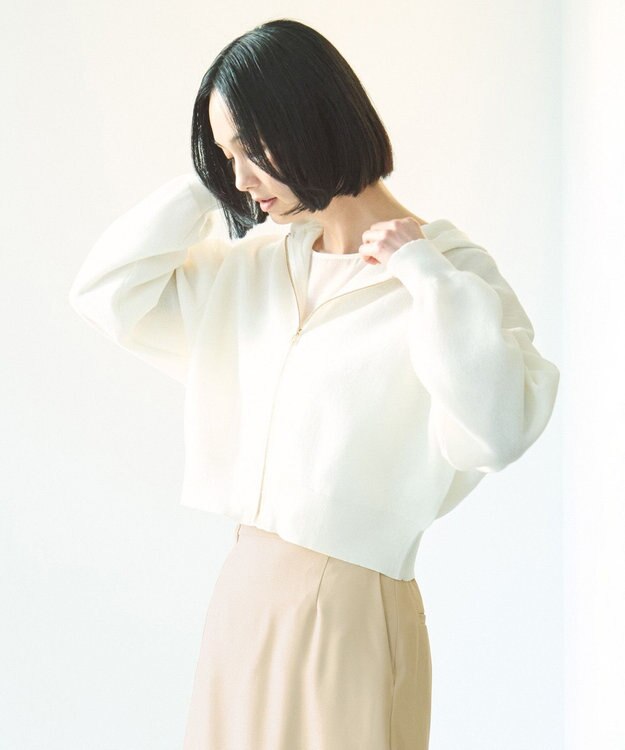 UNFILO シアーダンボールニット ZIPフーディ オフ