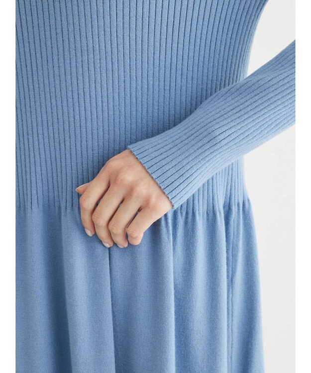 Green Parks ・Ｐｅｔｉｔ　Ｆｌｅｕｒ　フレアニットワンピース Blue