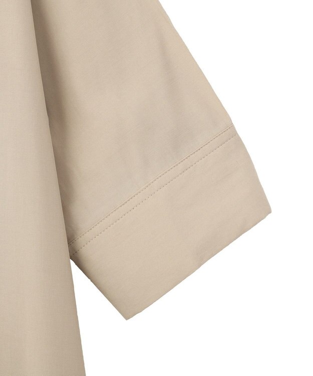 earth music&ecology スタンドカラーオーバーチュニックシャツ Beige