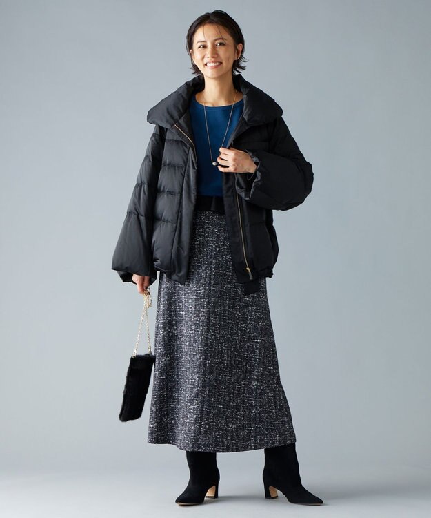 自由区 S 【撥水加工・洗える】ブライトダウンテントライン ダウンコート ミッドナイト