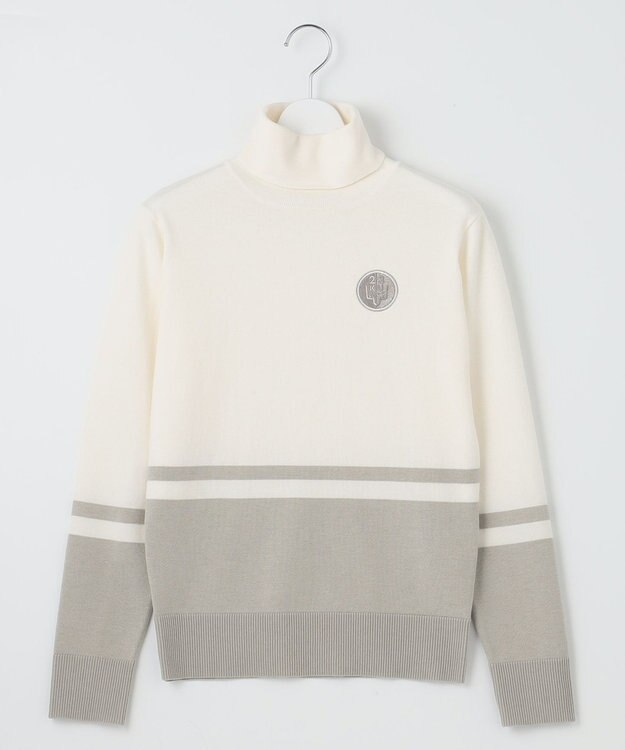 23区GOLF 【WOMEN】【ウォッシャブル 】バイカラー ニットソー ホワイト系