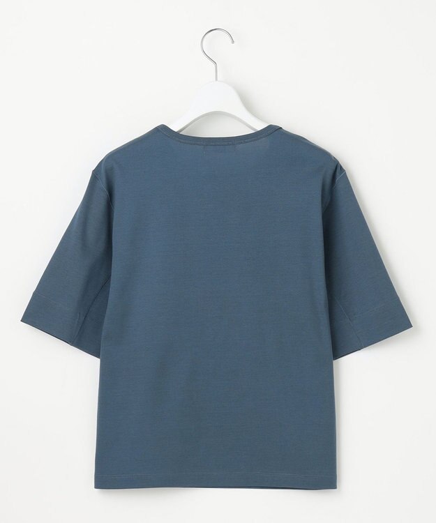 J.PRESS LADIES L フライスジャージー カットソー ダルブルー系