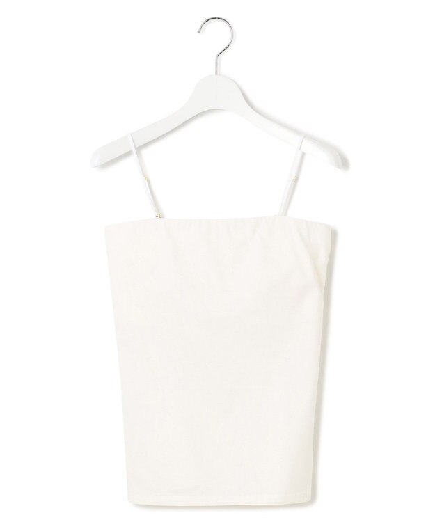 23区 L 【洗える】ベアトップ パッド付き キャミソール ホワイト系