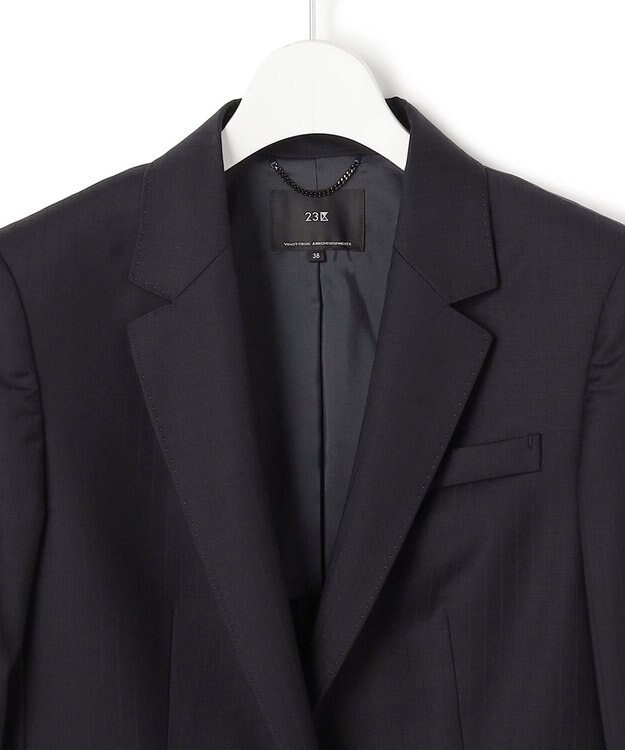 23区 【セットアップ対応】ファインネスウール 一つ釦 ジャケット ネイビーストライプ