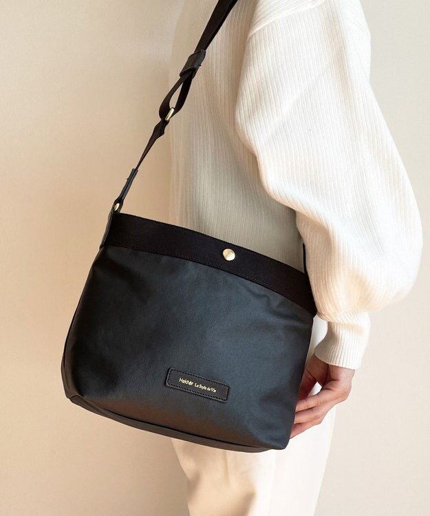 Hekhèr Le Style de Vie 新色追加【日本製】PUコートコットンキャンバス ショルダーバッグ ブラック