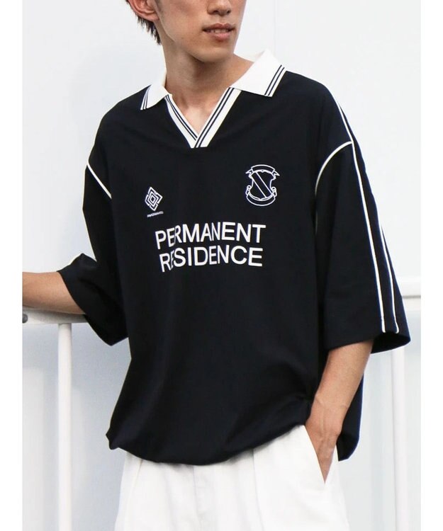 CRAFT STANDARD BOUTIQUE 接触冷感/UVカット/イージーケア/ストレッチ/ゲームシャツ-A Navy