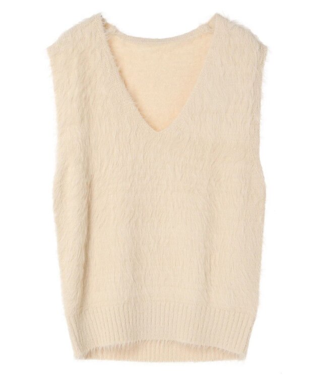 Green Parks ・Ｐｅｔｉｔ　Ｆｌｅｕｒ　シャギーニットベスト Ivory