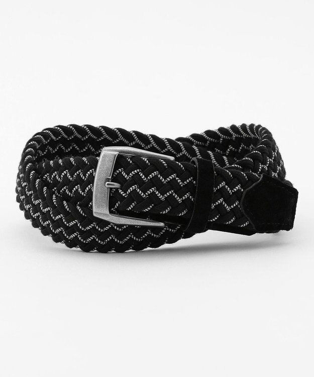 JOSEPH ABBOUD 【イタリア素材・ストレッチ・日本製】ウールビスコースストレッチ ベルト ブラック系