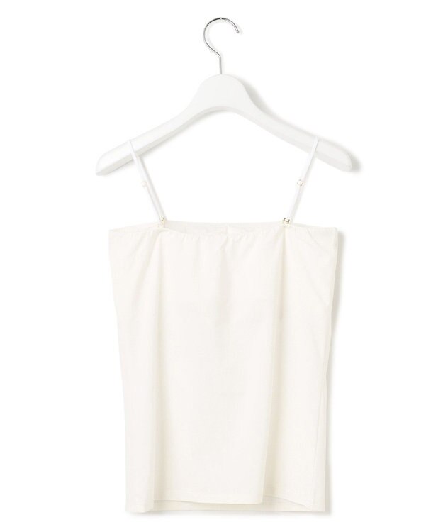 23区 L 【洗える】ベアトップ パッド付き キャミソール ホワイト系