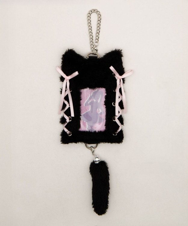 WEGO 【痛バ＆推し活グッズ】なりきりネコカードホルダーキーホルダー ブラック