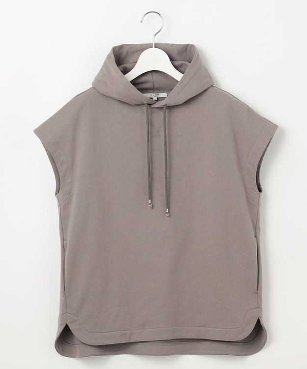 23区 【SLOW/一部店舗限定】コンパクトインレー フレンチスリーブ フーディー グレージュ