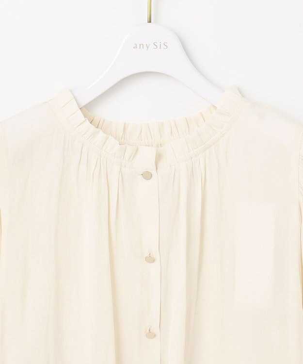 ANY SIS S 【低身長企画】フェミニンギャザー ブラウス アイボリー