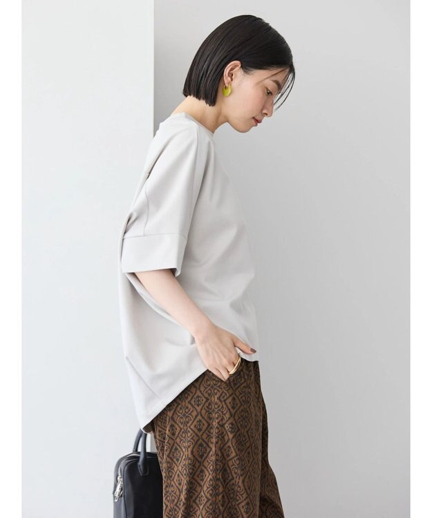 AMERICAN HOLIC 抗菌防臭＋接触冷感　コクーンカットプルオーバー Gray Beige