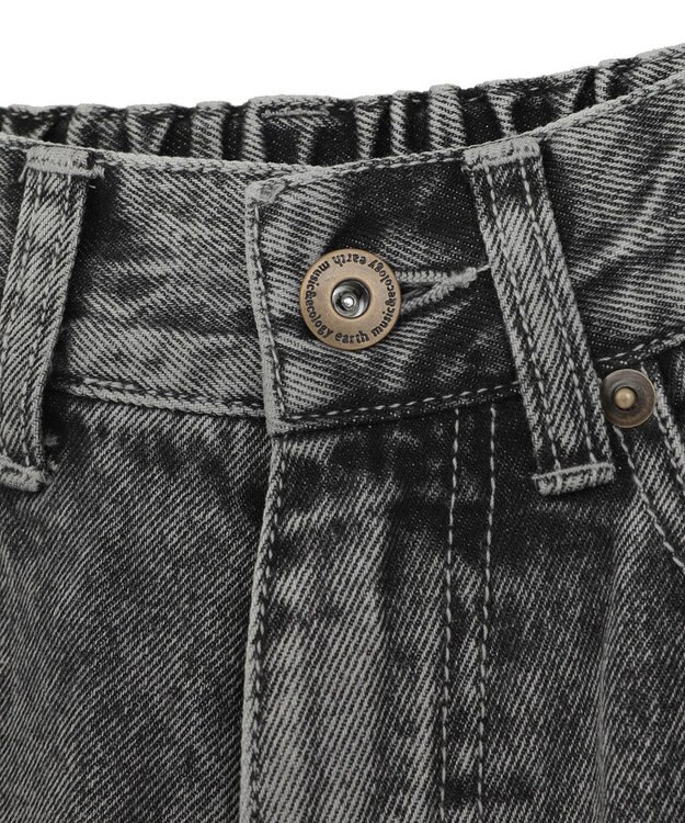 earth music&ecology 裾レースデニムパンツ Black