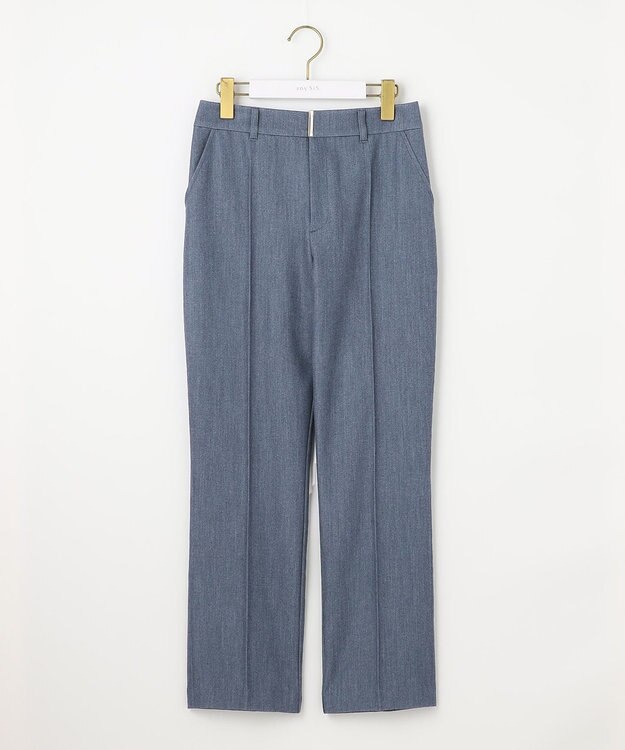 ANY SIS L 【洗える】褒めらレディテーパード パンツ シャンブレー