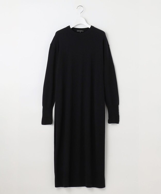 23区 【洗える】ウールカシミヤ ニットワンピース ブラック系