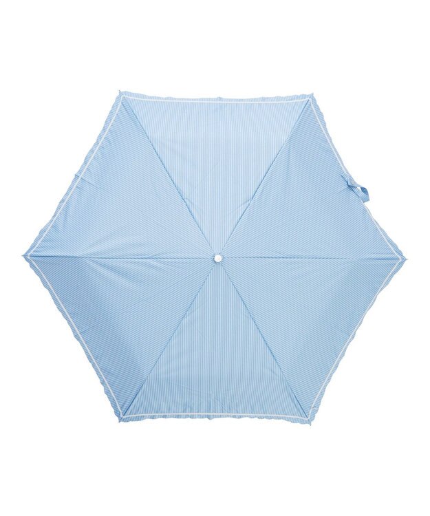 MOONBAT estaa 晴雨兼用 折りたたみ傘 ストライプ 日傘 遮光 遮熱 UV ペールスカイ